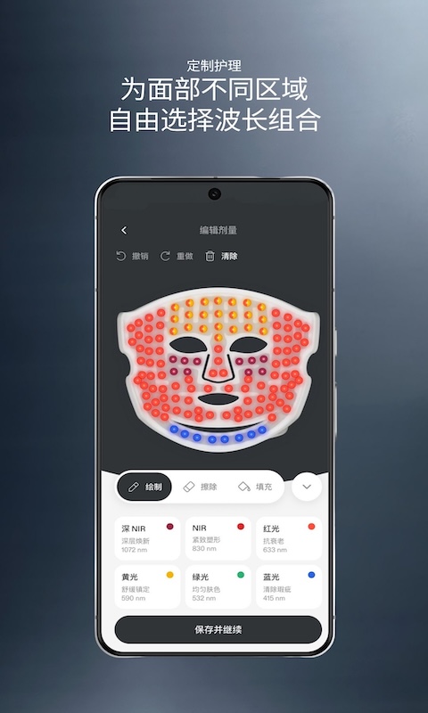 为面部不同区域绘制波长组合